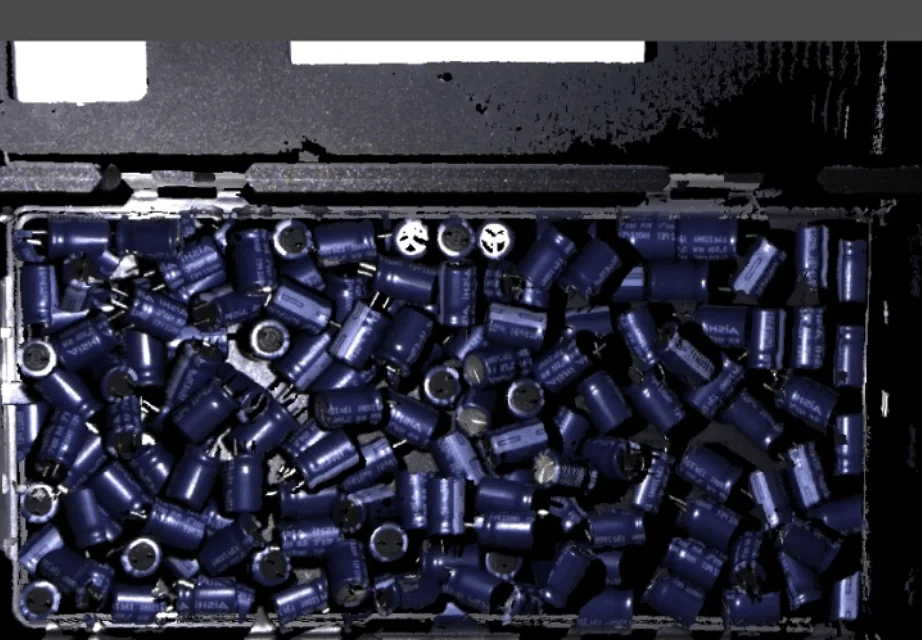 3D point-cloud result for dense capacitor picking