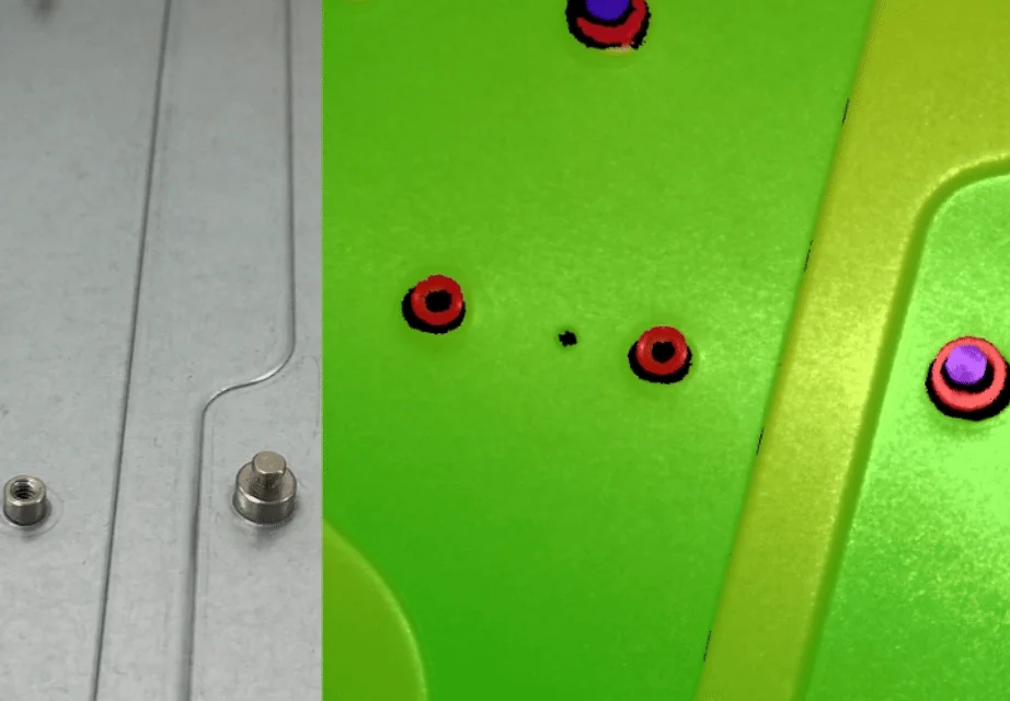 3D point-cloud result of hole edges and reference plane