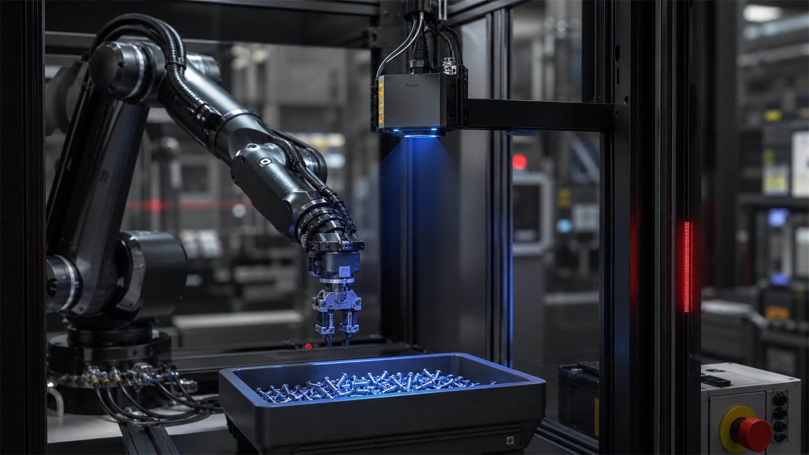 Automated positioning and inspection station for small bolts