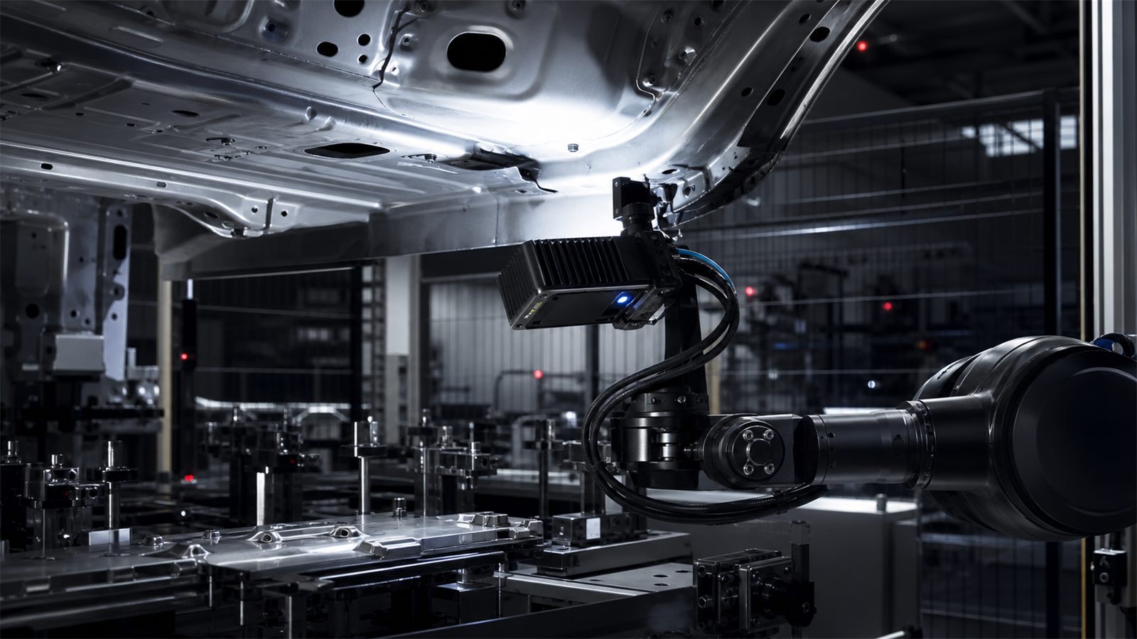 Automotive sheet-metal hole inspection in confined spaces