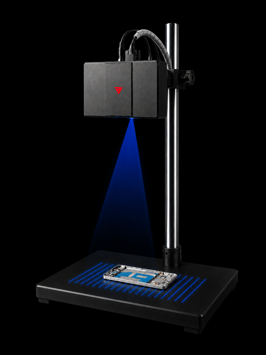 RVC-I5140 ata phone-frame inspection station with blue-light 3D scanning