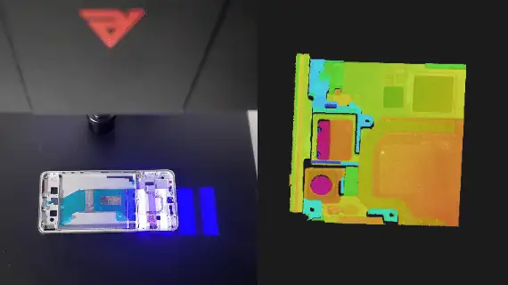 Phone frame and 3D point-cloud inspection result