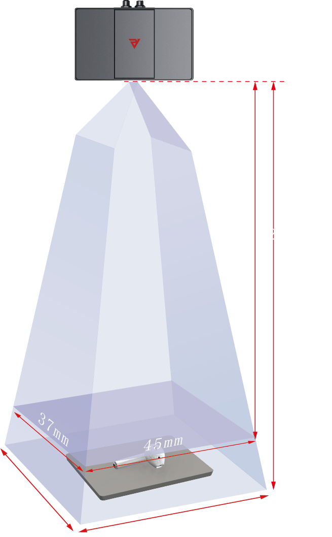 RVC-I540 working-distance and field-of-view diagram