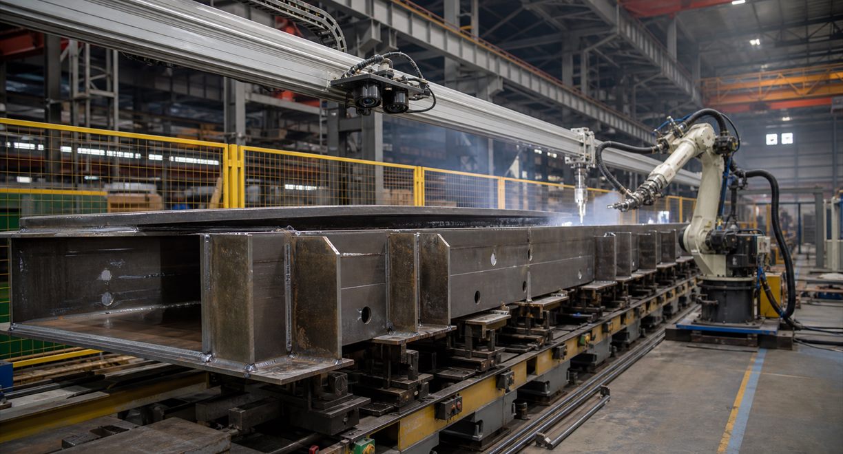 Continuous scanning of large steel structures and robotic welding
