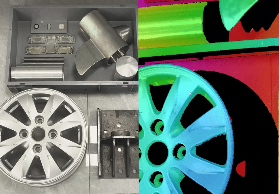 Acquisition scene for a highly reflective metal workpiece