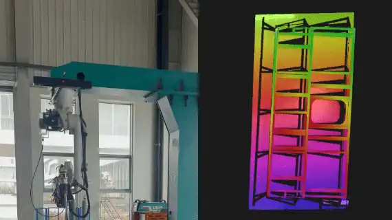 Large frame workpiece and corresponding 3D reconstruction result