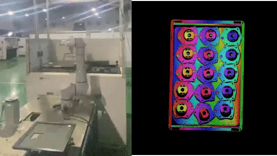 Machine tending scene and 3D point-cloud result