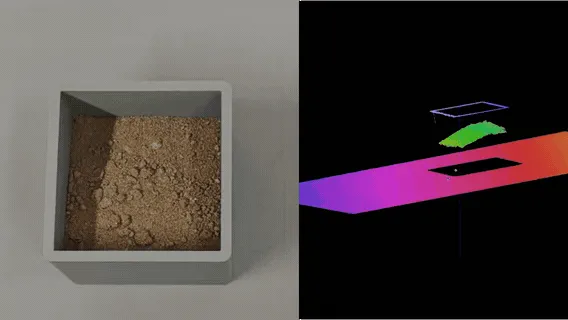 Component positioning scene and 3D point-cloud result