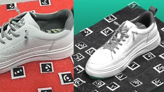 Shoe image and 3D point-cloud result